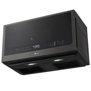 LG 30 in. 2.0 cu. ft. 1050W Smart Over-the-Range Microwave with 400 CFM & Sensor Cooking - PrintProof Black Stainless Steel, PrintProof Black Stainless Steel, hires
