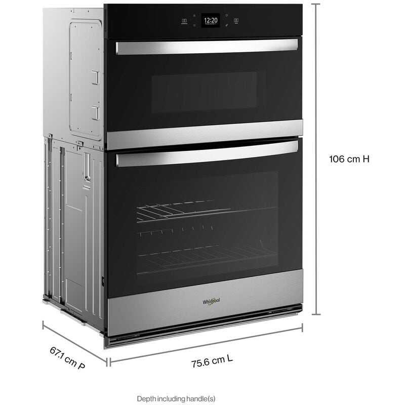 Whirlpool 30 in. 6.4 cu. ft. Smart Electric Microwave/Wall Oven Combo with Standard Convection & Sensor Cooking - Fingerprint Resistant Stainless, , hires