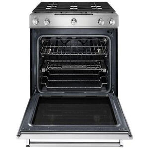 KitchenAid 30 in. 6.5 cu. ft. True European Convection Slide-In Gas Range with 5 Sealed Burners & Griddle - Stainless Steel, , hires