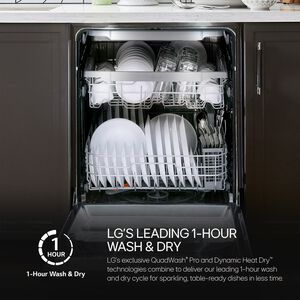 LG 24 in. Top Control Smart Dishwasher with 46 dBa Sound Level & 3rd-Rack - PrintProof Stainless Steel, PrintProof Stainless Steel, hires