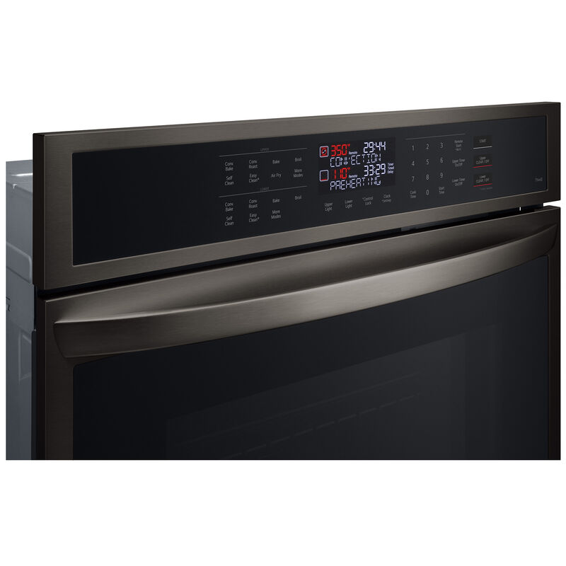 LG 30 in. 9.4 cu. ft. Electric Smart Double Wall Oven with Standard Convection & Self Clean - PrintProof Black Stainless Steel, , hires