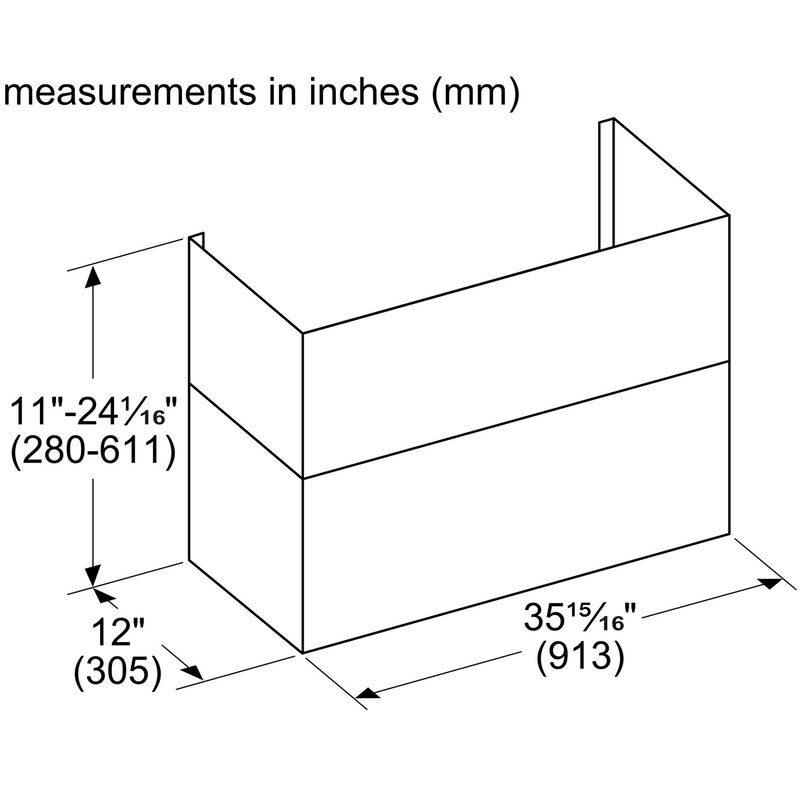 Thermador 36" Pro Wall Hood 8-9" Duct Cover - Stainless Steel, , hires