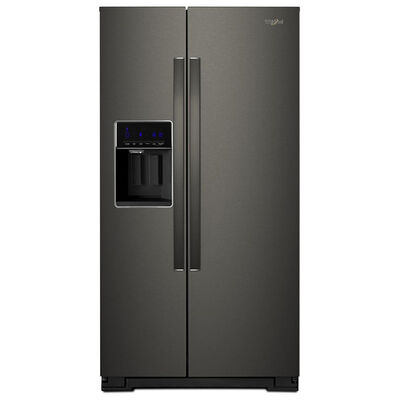 Whirlpool 36 in. 20.6 cu. ft. Counter Depth Side-by-Side Refrigerator with External Ice & Water Dispenser- Black Stainless Steel | WRS571CIHV