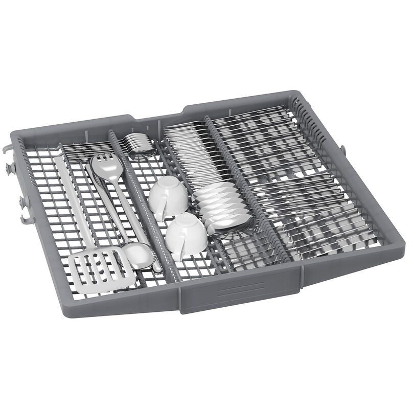 Bosch 300 Series 24 in. Top Control Flush-Mount Smart Dishwasher with 46 dBA Sound Level, 3rd-Rack, PureDry & Pocket Handle - Stainless Steel, , hires