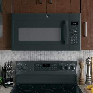 GE 30 in. 1.9 cu. ft. Over-the-Range Microwave with 10 Power Levels, 400 CFM & Sensor Cooking Controls - Black, Black, hires