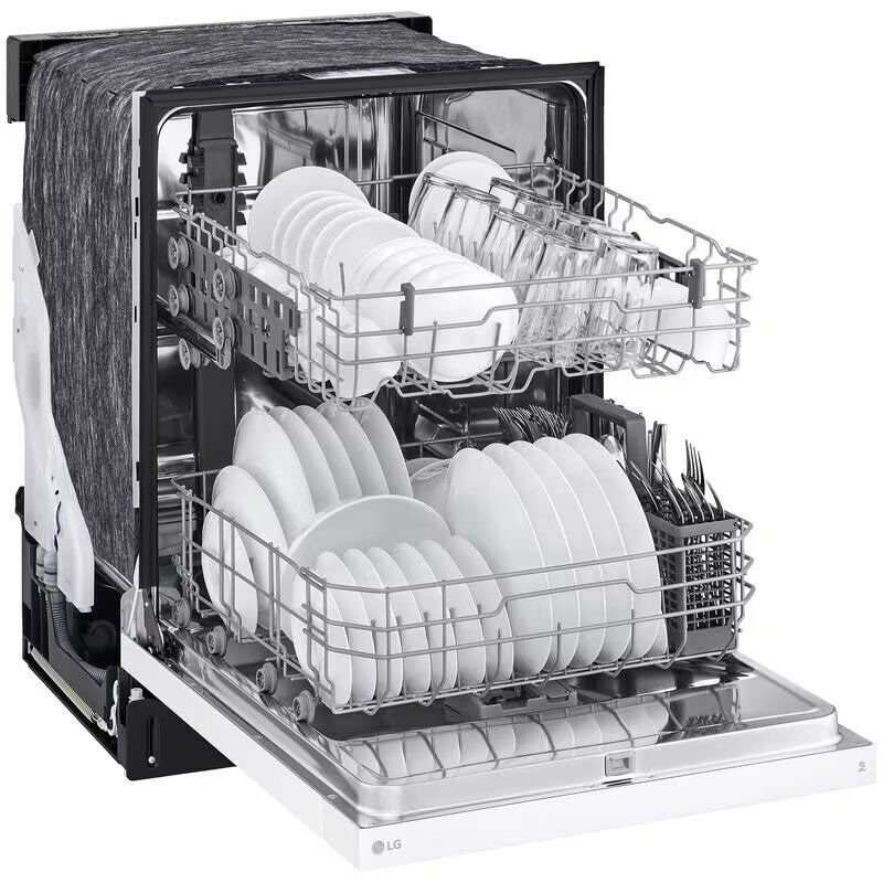 LG 24 in. Built-In Dishwasher with Front Control, 52 dBA Sound Level, 15 Place Settings & 5 Wash Cycles - White, , hires