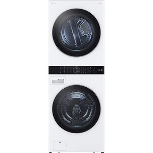 LG 27 in. WashTower with 4.5 cu. ft. Washer with 10 Wash Programs & 7.4 cu. ft. Gas Dryer with 9 Dryer Programs, Sensor Dry & Wrinkle Care - White, White, hires