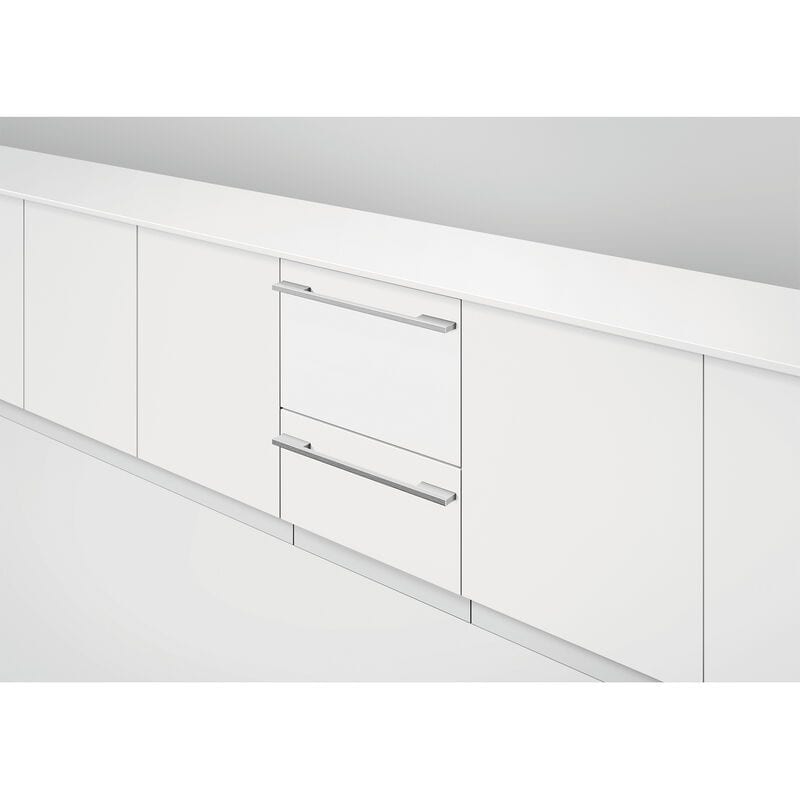 Fisher & Paykel Series 9 24 in. Smart Double Drawer with Top Control & 43 dBa Sound Level - Custom Panel Ready, , hires