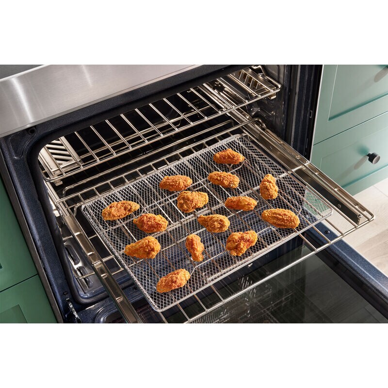 KitchenAid 30 in. 6.4 cu. ft. Air Fry True European Convection Steam Slide-In Electric Range with 4 Induction Burners - Stainless Steel, , hires