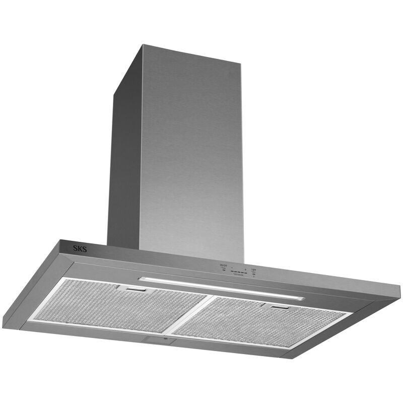 SKS 36 in. Smart Ducted Chimney Style Range Hood with 600 CFM, 5 Fan Speeds & 1 LED Light - Stainless Steel, , hires