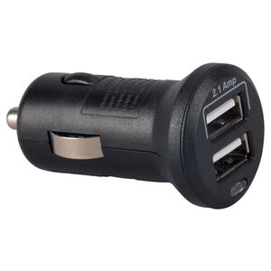 RCA Mini Auto Power Outlet to Dual USB Charger - Black, , hires