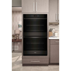 Whirlpool 27 in. 8.6 cu. ft. Smart Top Control Electric Double Wall Oven with Standard Convection - Black, , hires