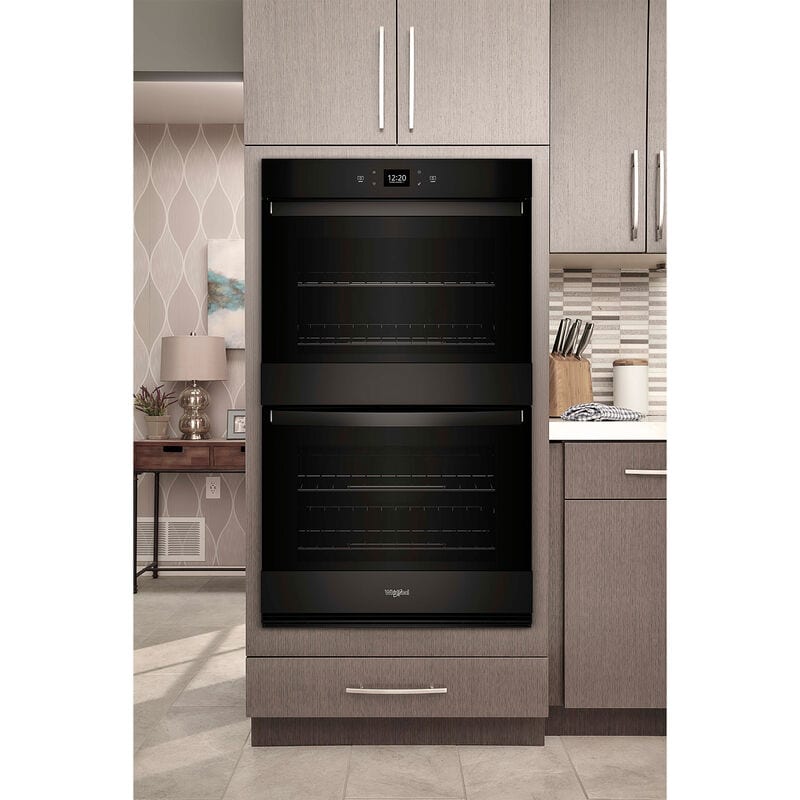 Whirlpool 27 in. 8.6 cu. ft. Smart Top Control Electric Double Wall Oven with Standard Convection - Black, , hires