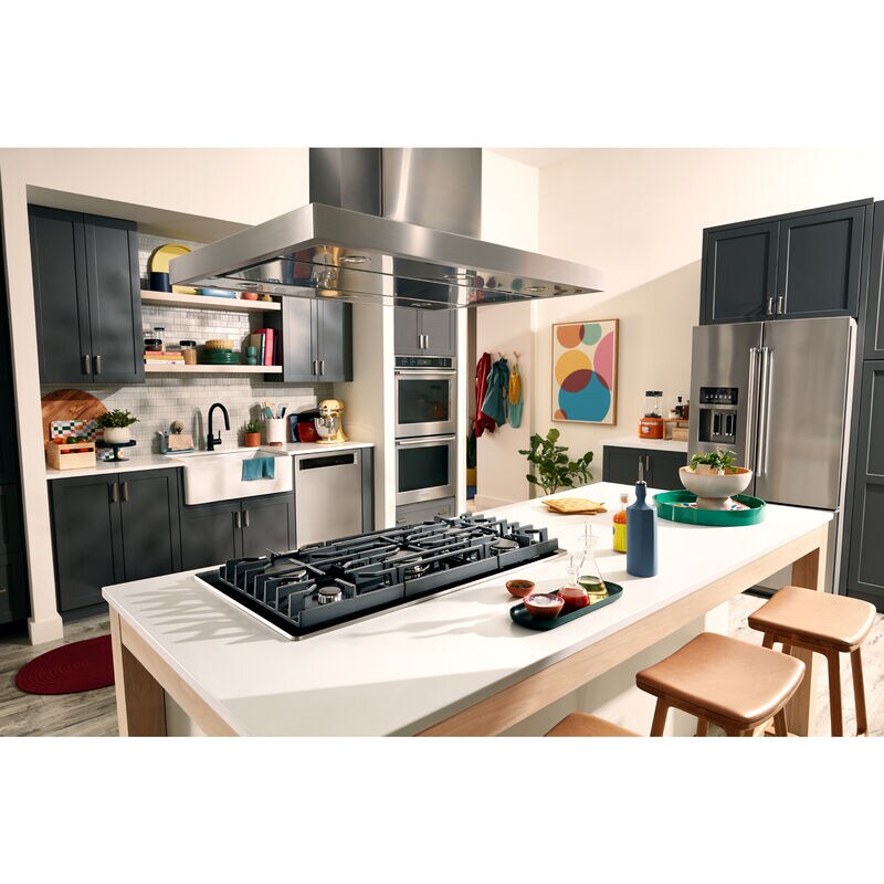 KitchenAid 36 in. 5-Burner Natural Gas Cooktop with Simmer Burner & Power Burner - Black, , hires