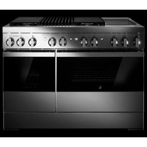 JennAir Noir Series 48 in. 6.3 cu. ft. Smart True European Convection Double Oven Dual Fuel Range with 4 Sealed Burners, Grill & Griddle - Stainless Steel, , hires