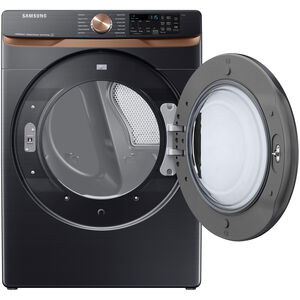 Samsung 27 in. 7.5 cu. ft. Smart Stackable Electric Dryer with Sanitize+, Steam Cycle & Sensor Dry - Brushed Black, Brushed Black, hires