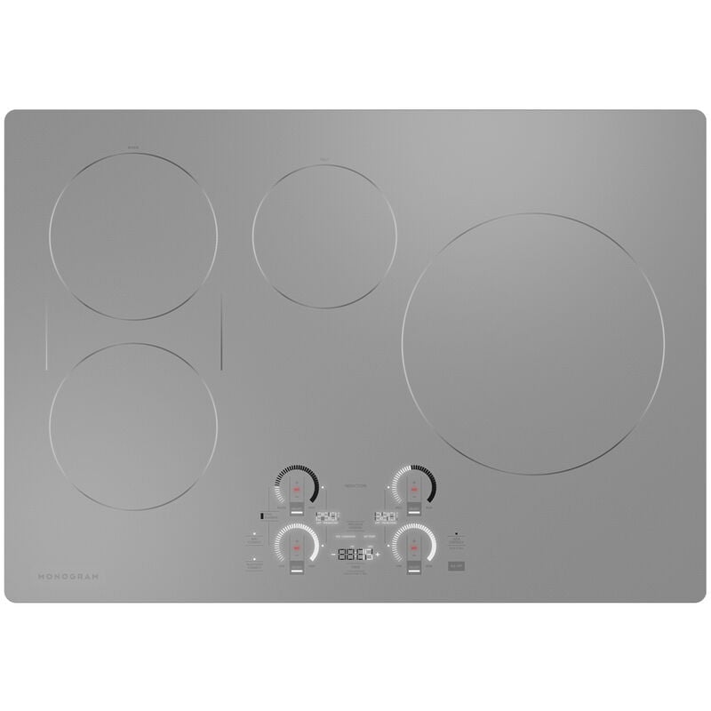 Monogram 30 in. 4-Burner Smart Induction Cooktop with Power Burner - Silver, , hires