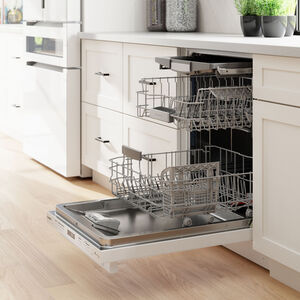 Bosch 800 Series 24 in. Smart Built-In Dishwasher with Top Control, 42 dBA Sound Level, 16 Place Settings, 8 Wash Cycles & Sanitize Cycle - White, White, hires