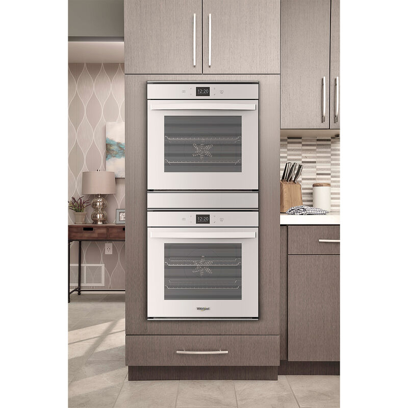 Whirlpool 24 in. 5.8 cu. ft. Electric Smart Double Wall Oven with True European Convection - White, White, hires