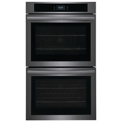 Frigidaire 30" 10.6 Cu. Ft. Electric Double Wall Oven with Standard Convection & Self Clean - Black Stainless Steel | FCWD3027AD