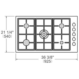 Bertazzoni Master Series 36 in. 5-Burner Natural Gas Cooktop with Simmer Burner & Power Burner - Stainless Steel, , hires