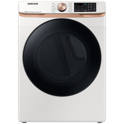 Samsung 27 in. 7.5 cu. ft. Smart Stackable Electric Dryer with AI Smart Dial, Sanitize+, Steam Cycle & Sensor Dry - Ivory | DVE50BG8300E