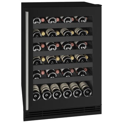 U-Line 1 Class 24 in. Undercounter Wine Cooler with Wire Racks, Single Temperature Zone & 48 Bottle Capacity - Black | HWC124-BG01A