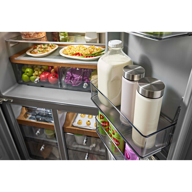 KitchenAid 36 in. 19.4 cu. ft. Counter Depth 4-Door French Door Refrigerator with Ice Maker - Stainless Steel, , hires