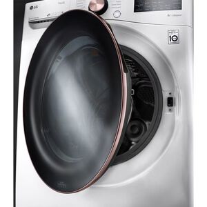 LG 27 in. 4.5 cu. ft. Smart Stackable Front Load Washer with TurboWash 360, Sanitize & Steam Wash Cycle - White, White, hires