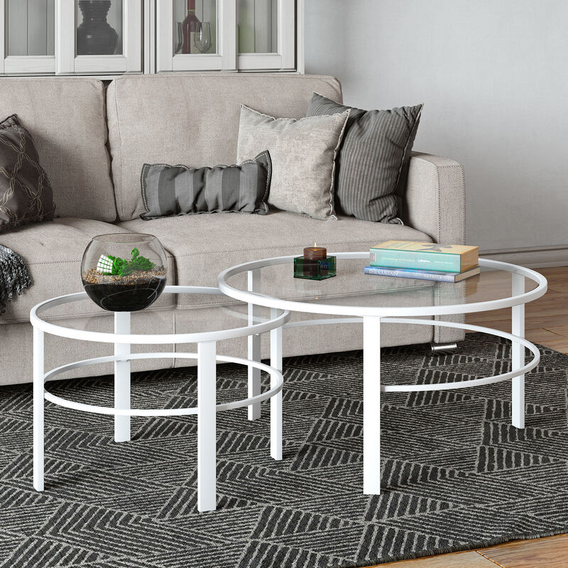 Hudson & Canal Gaia Nesting Table - White, , hires