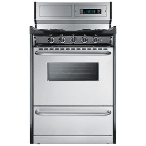 Summit 24 in. 2.9 cu. ft. Oven Freestanding Gas Range with 4 Open Burners - Stainless Steel, , hires