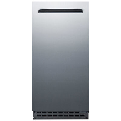Summit 15 in. Ice Maker with 26 Lbs. Ice Storage Capacity & Clear Ice Technology - Stainless Steel | BIM68PUMPLH