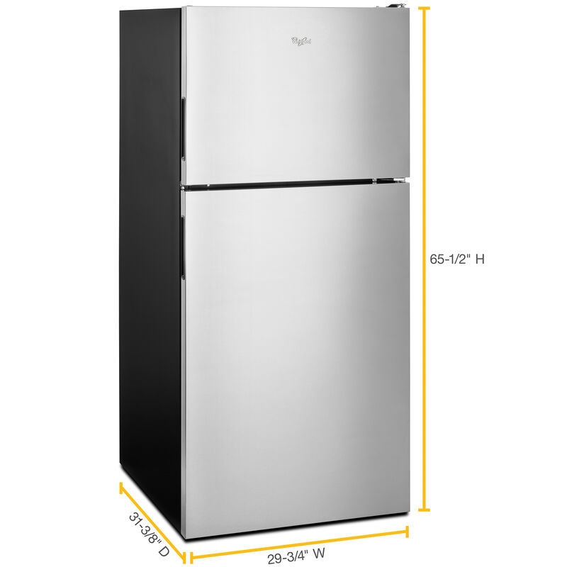 Whirlpool 30 in. 18.2 cu. ft. Top Freezer Refrigerator - Stainless Steel, , hires