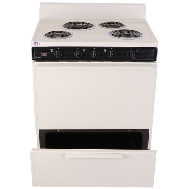 Premier 30 in. 3.9 cu. ft. Electric Range with Coil Burners - Bisque, Bisque, hires