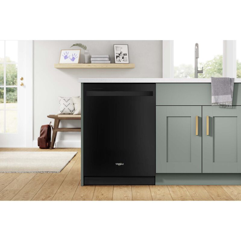 Whirlpool 24 in. Built-In Dishwasher with Top Control, 13 Place Settings, 5 Wash Cycles & Sanitize Cycle - Black, Black, hires