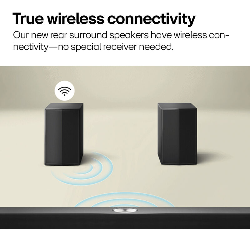 LG 3.1 Channel Dolby Atmos Bluetooth & Wi-Fi Ultra Slim Soundbar with Wireless Subwoofer - Black, , hires