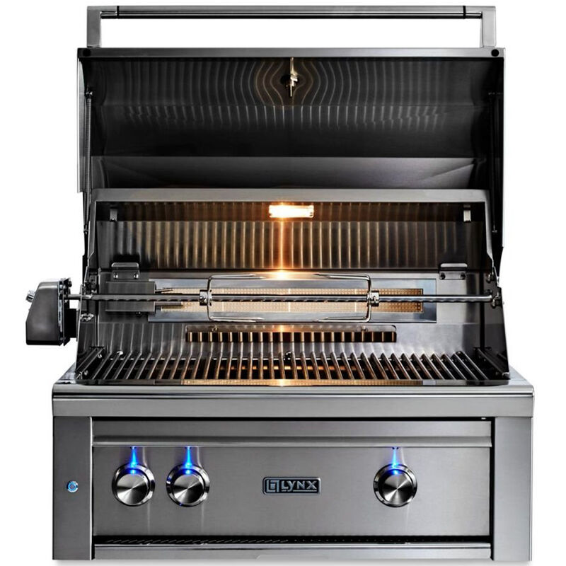 Lynx Professional 30 in. 2-Burner Built-In Natural Gas Grill with Rotisserie & Smoker Box - Stainless Steel, , hires