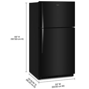Whirlpool 33 in. 21.3 cu. ft. Garage-Ready Top Freezer Refrigerator - Black, Black, hires