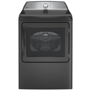 GE Profile 27 in. 7.4 cu. ft. Front Loading Gas Dryer with 10 Programs, Sanitize Cycle & Wrinkle Care - Diamond Grey