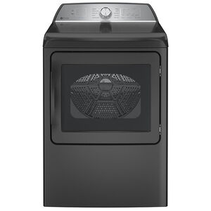 GE Profile 27 in. 7.4 cu. ft. Front Loading Gas Dryer with 10 Programs, Sanitize Cycle & Wrinkle Care - Diamond Grey, Diamond Grey, hires