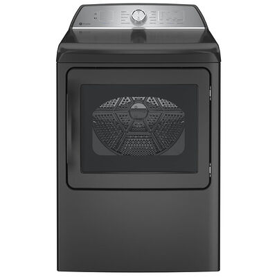 GE Profile 27 in. 7.4 cu. ft. Front Loading Gas Dryer with 10 Programs, Sanitize Cycle & Wrinkle Care - Diamond Grey | PTD60GBPRDG
