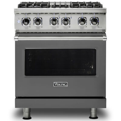 Viking 5 Series 30 in. 4.7 cu. ft. Oven Freestanding Dual Fuel Range with 4 Sealed Burners - Damascus Grey | VDR5304BDG
