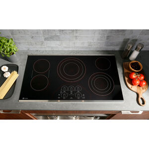 GE Profile 30 in. 5-Burner Smart Electric Cooktop with Simmer Burner & Power Burner - Black, , hires