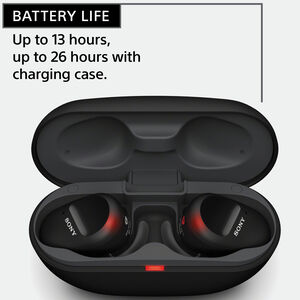 Sony - WF-SP800N/B True Wireless Noise-Cancelling In-Ear Headphones - Black, , hires