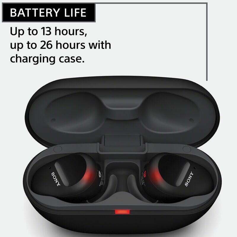 Sony - WF-SP800N/B True Wireless Noise-Cancelling In-Ear Headphones - Black, , hires
