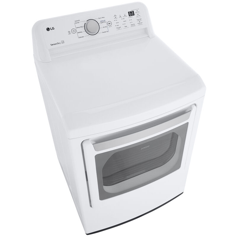 LG 27 in. 7.3 cu. ft. Electric Dryer with Sensor Dry Technology & Transperant Silver Glass Door Trim - White, White, hires