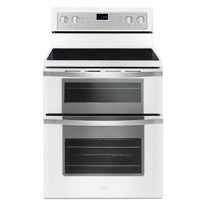 Whirlpool 30 in. 6.7 cu. ft. Double Oven Freestanding Electric Range with 5 Smoothtop Burners - White Ice, White Ice, hires