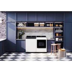 LG 27 in. 7.3 cu. ft. Smart Gas Dryer with EasyLoad Door, AI Sensor Dry, TurboSteam Technology, Sanitize & Steam Cycle - Alpine White, Alpine White, hires