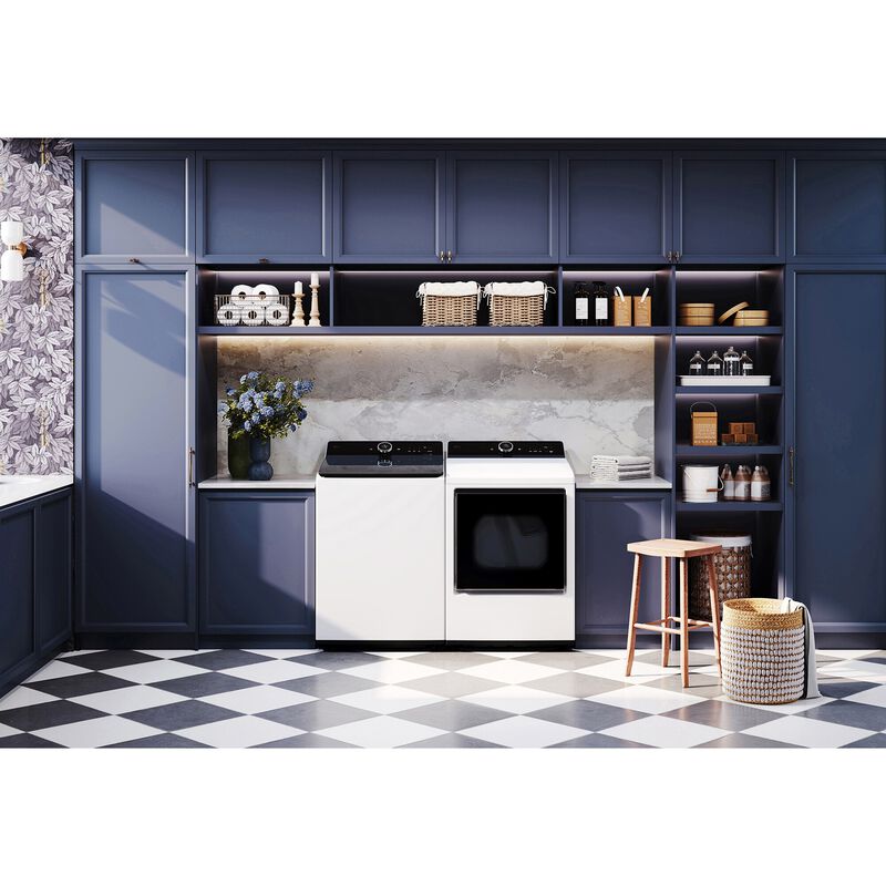 LG 27 in. 7.3 cu. ft. Smart Gas Dryer with EasyLoad Door, AI Sensor Dry, TurboSteam Technology, Sanitize & Steam Cycle - Alpine White, Alpine White, hires