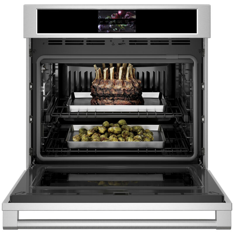 Monogram Statement Series 30 in. 5 cu. ft. Smart Speed Electric Single Wall Oven with True European Convection - Stainless Steel, , hires